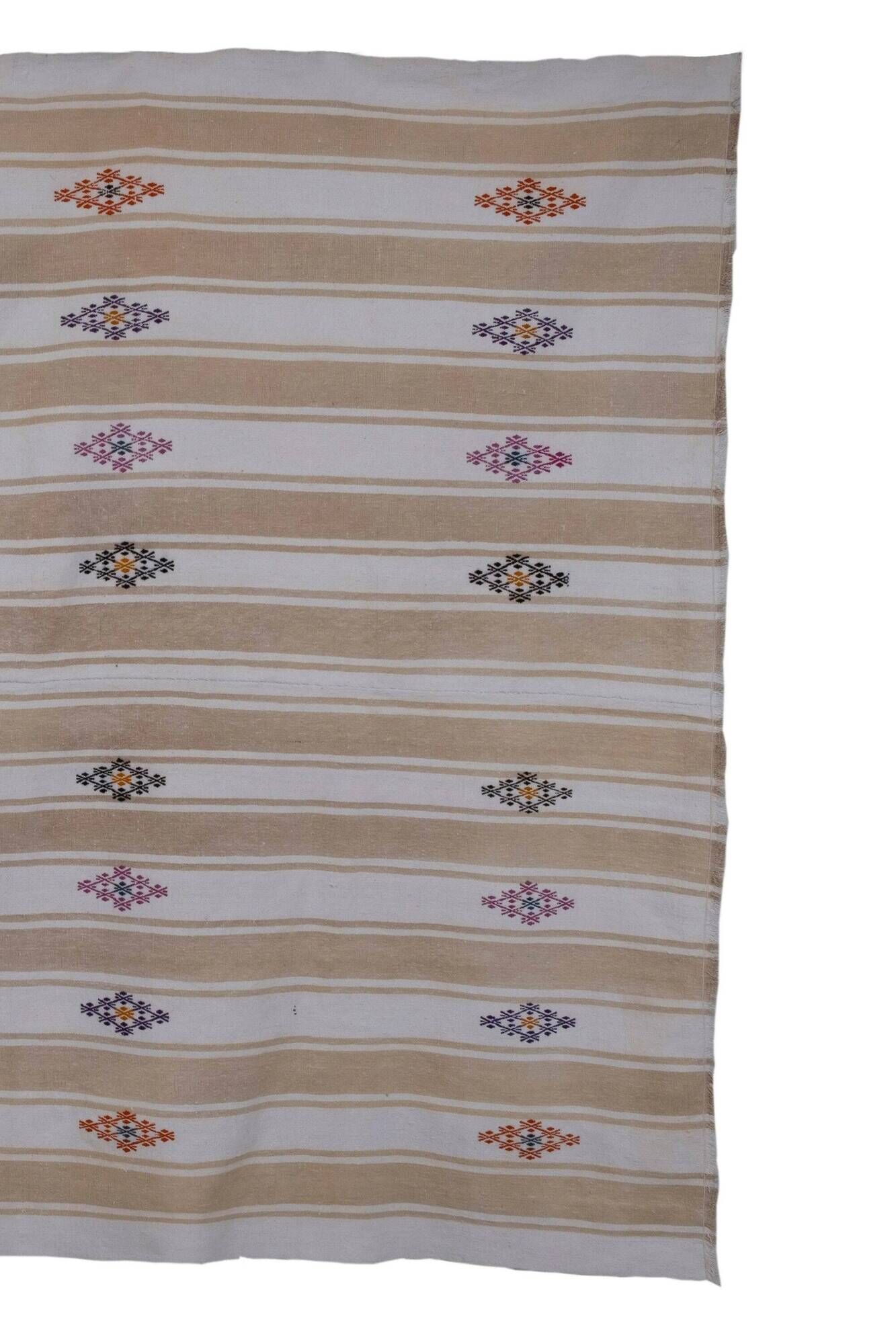 Vintage Turkish kilim handwoven 203x247 cm