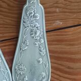 9 silver-plated Art Nouveau forks 1900-1920 with daisy decoration