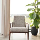 Scandinavian coffee brown armchair by H.Lis