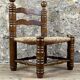Wood & straw fireplace chair mountain chalet country cottage no dudouyt 60's