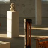 Large wooden sculpture "Black Elegance" by Ole Wettergren, Denmark, 1990s.