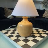 Lampe en bois d'orme tournée vintage