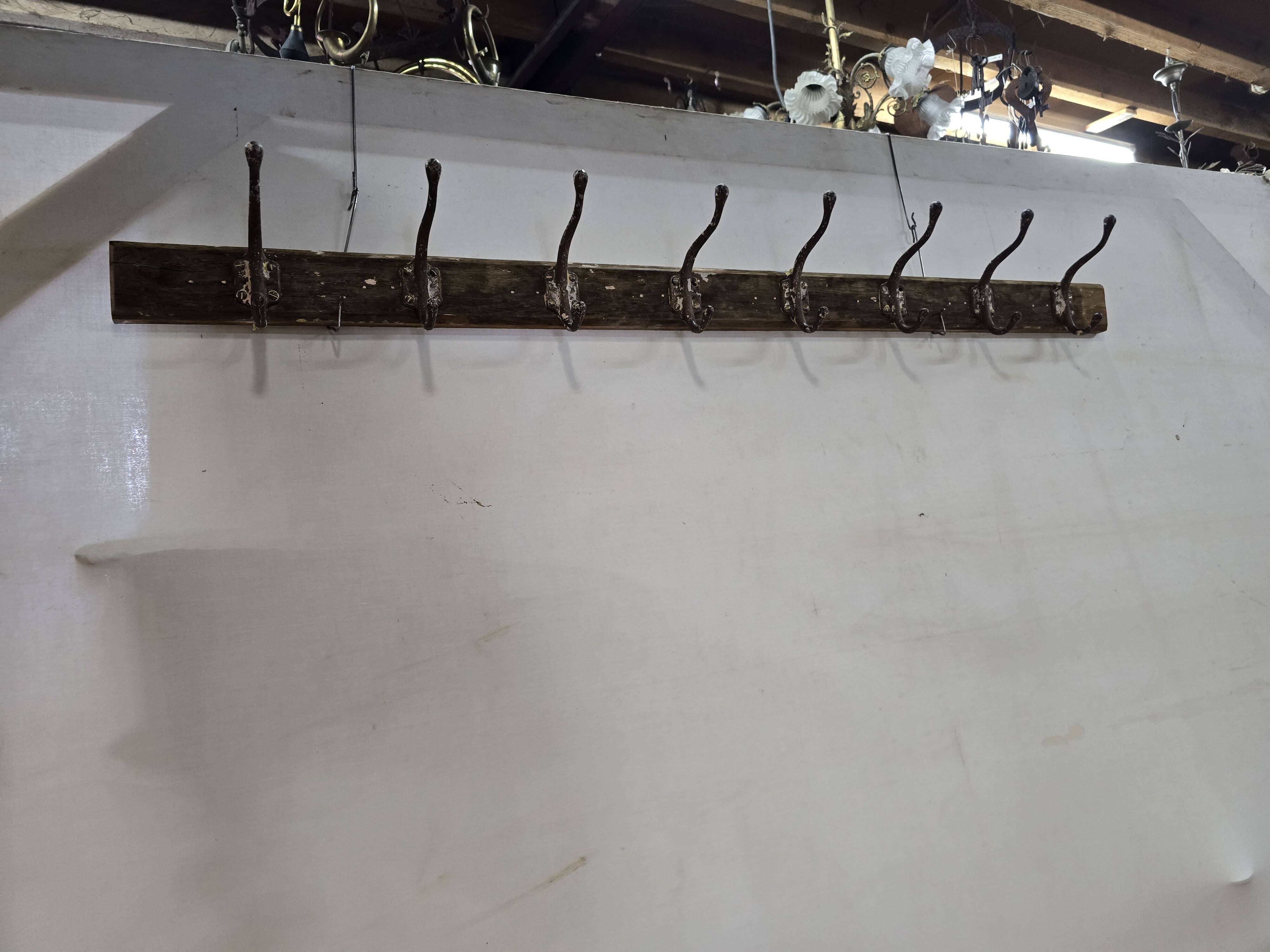 Old school coat rack with 8 hooks