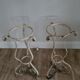 Pair of old pot holders in original cast iron / patina