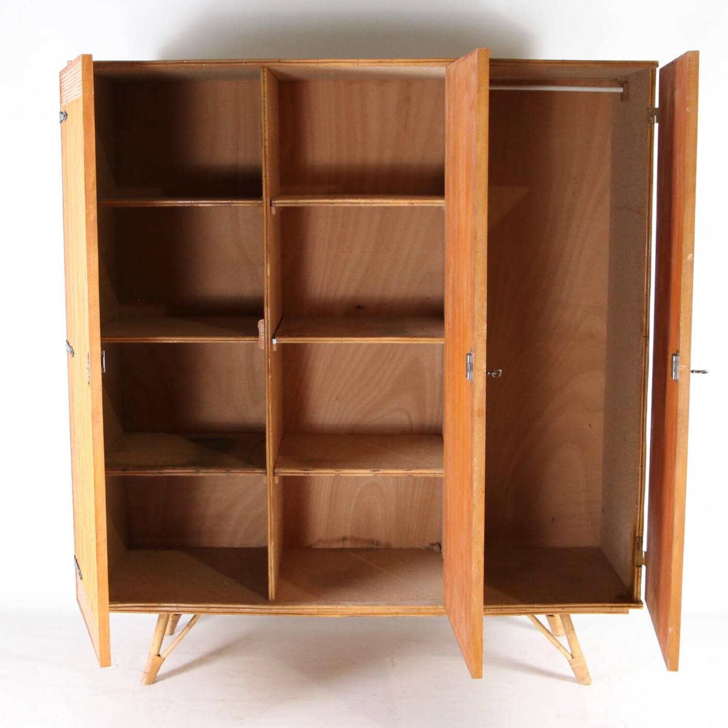 Audoux Minet style rattan wardrobe