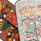 Chemin de table vintage en jute, motifs Noël, années 60