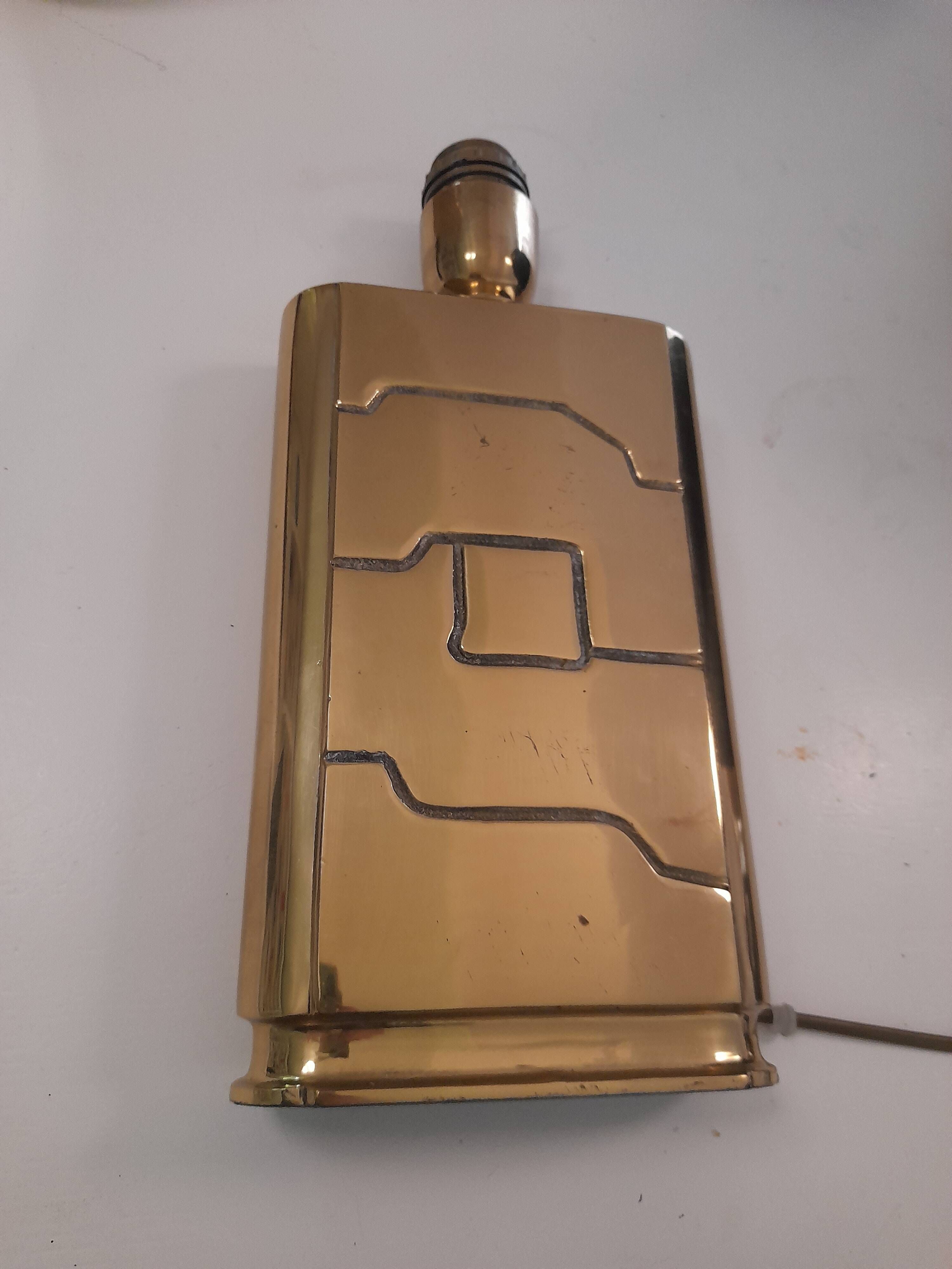 Brutalist brass lamp base Regina made in Italy.