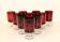 10 ruby red Luminarc Sweden liqueur glasses from the 1970s.
