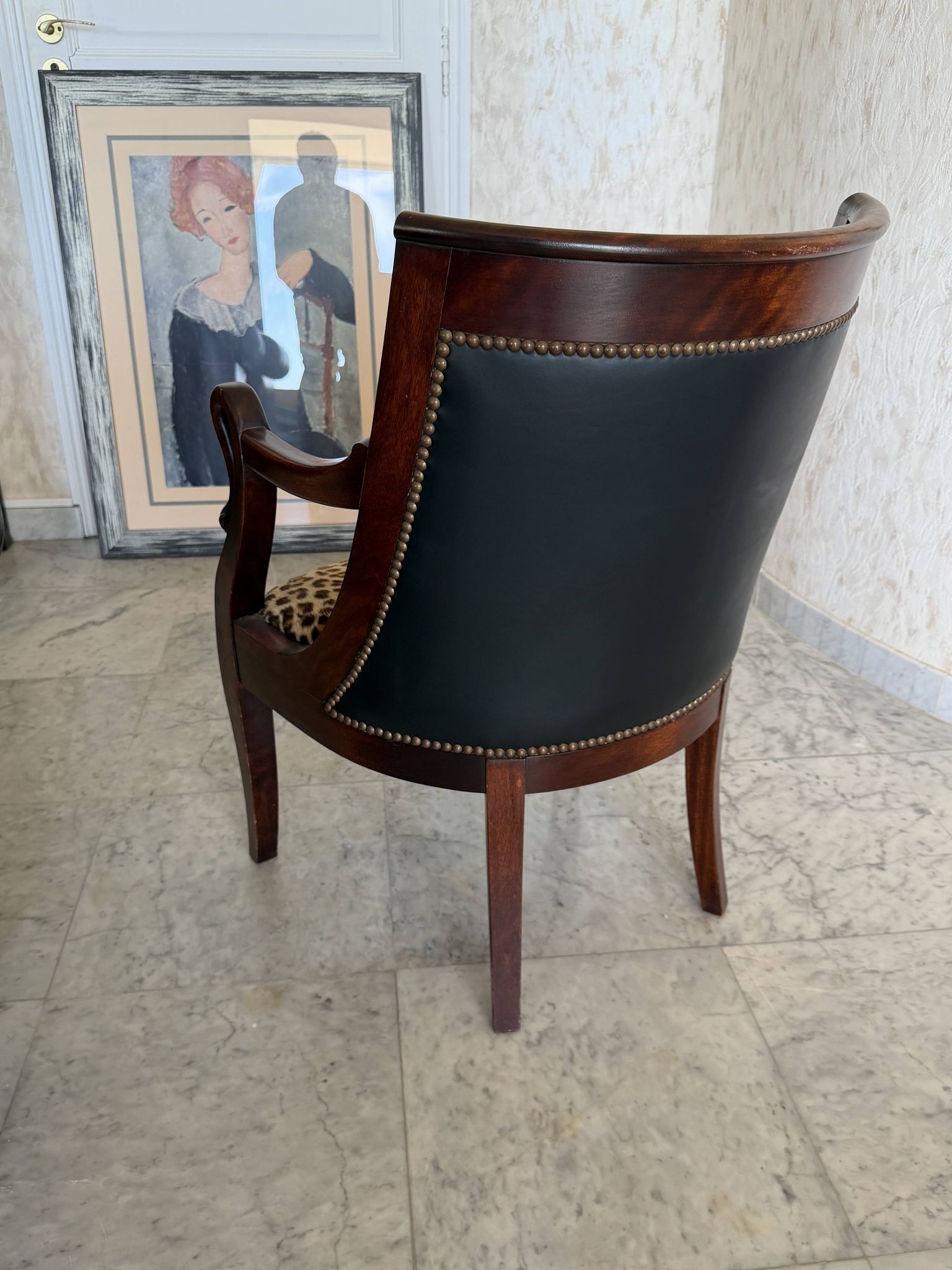 Empire/Consulate style swan neck armchair