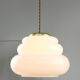 Mid-century italian brass and opaline cloud pendant lamp