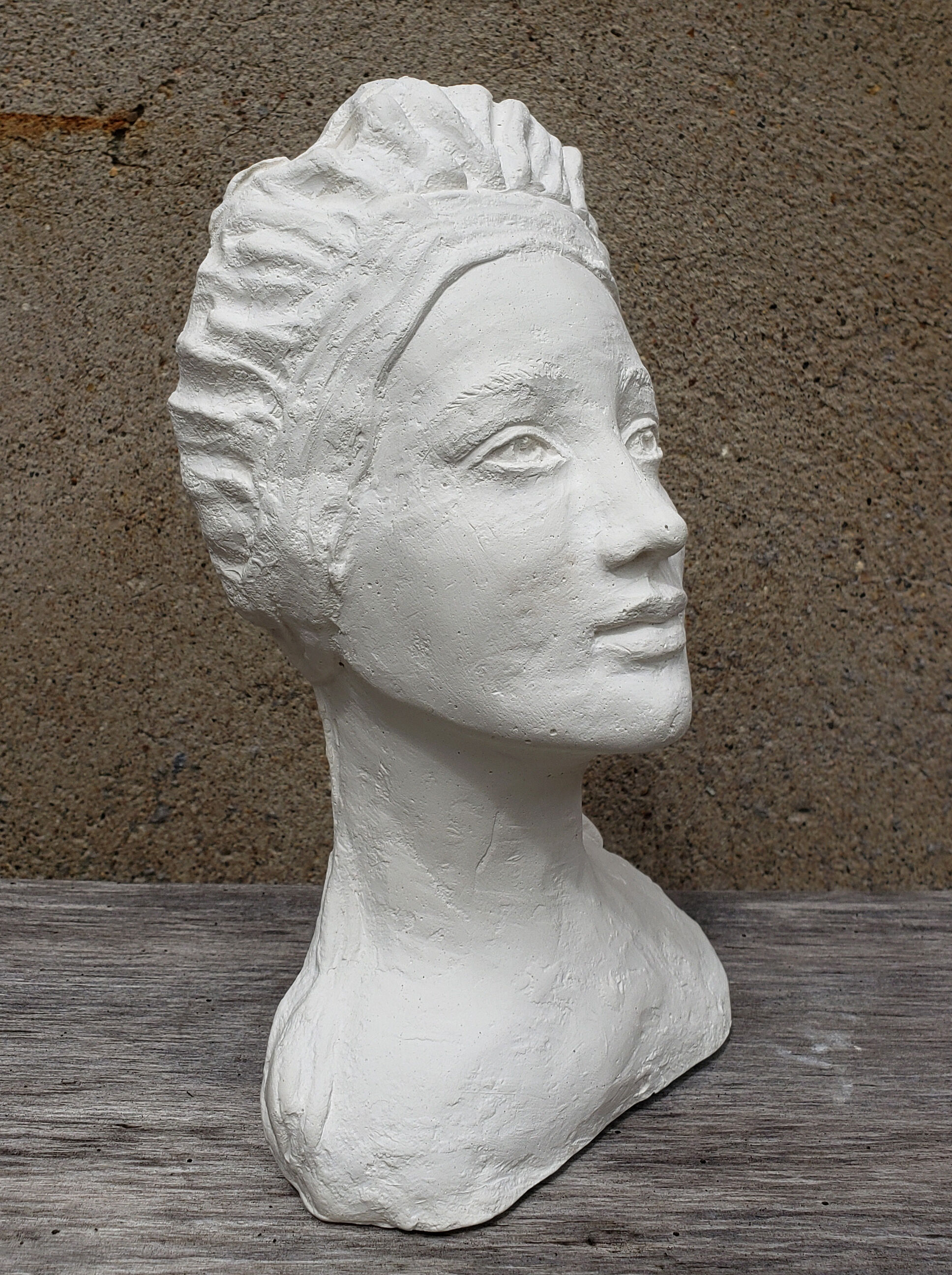 Woman bust in plaster