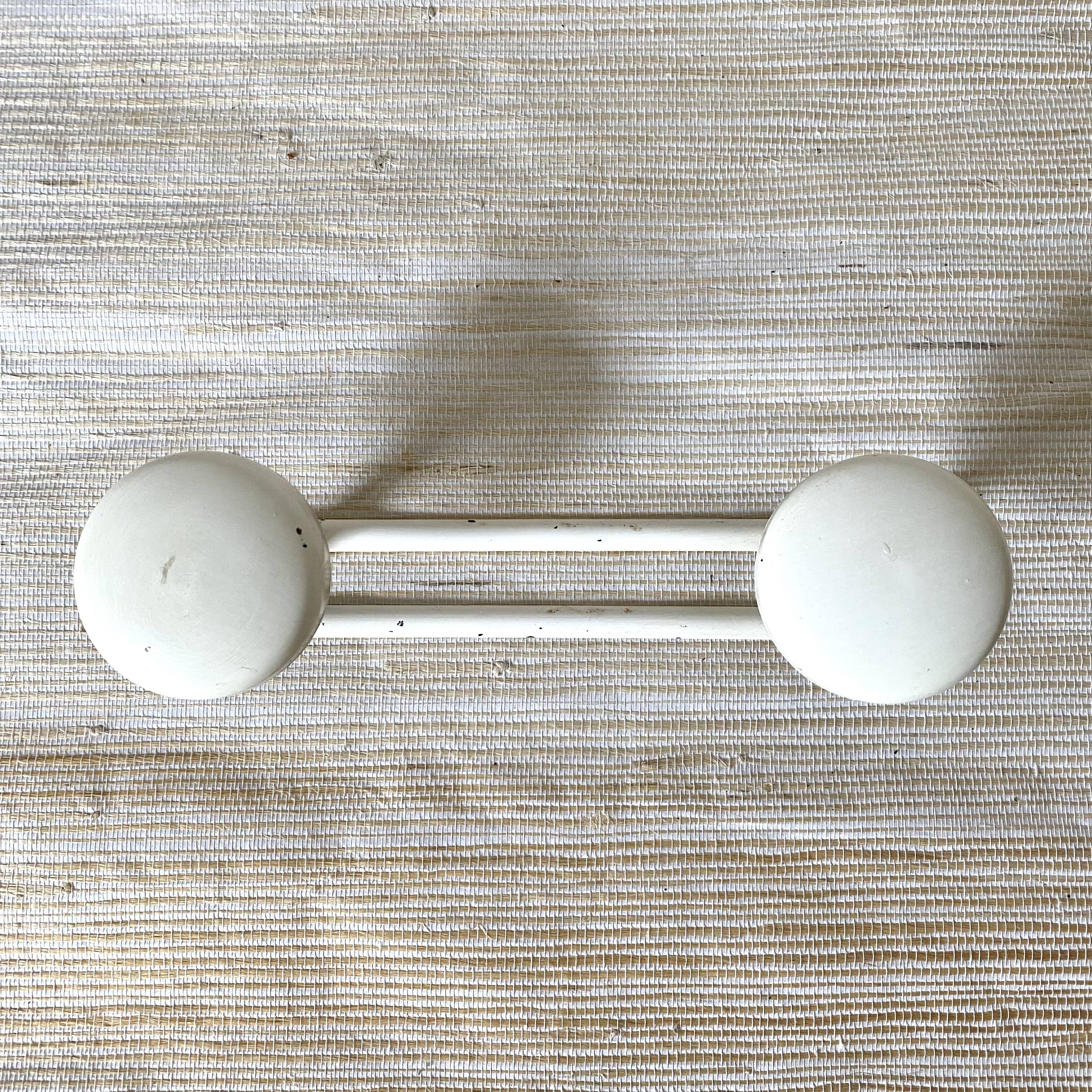 Vintage metal coat rack with 2 hooks