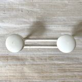 Vintage metal coat rack with 2 hooks