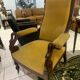 Ancien fauteuil, Voltaire, col-de-cygne stylé restauration