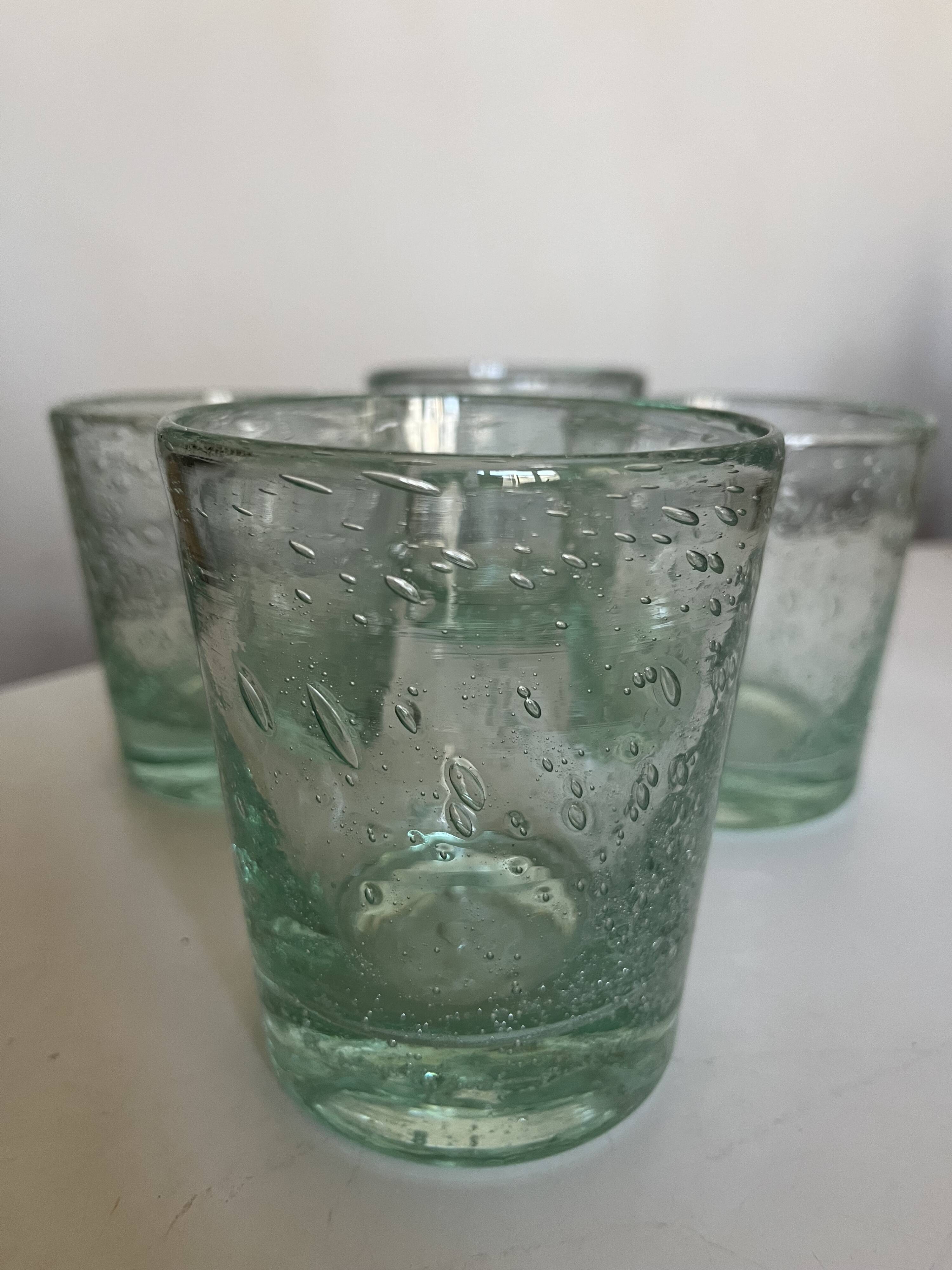 Set of 4 Biot XXL 1960 green Aqua tumblers.