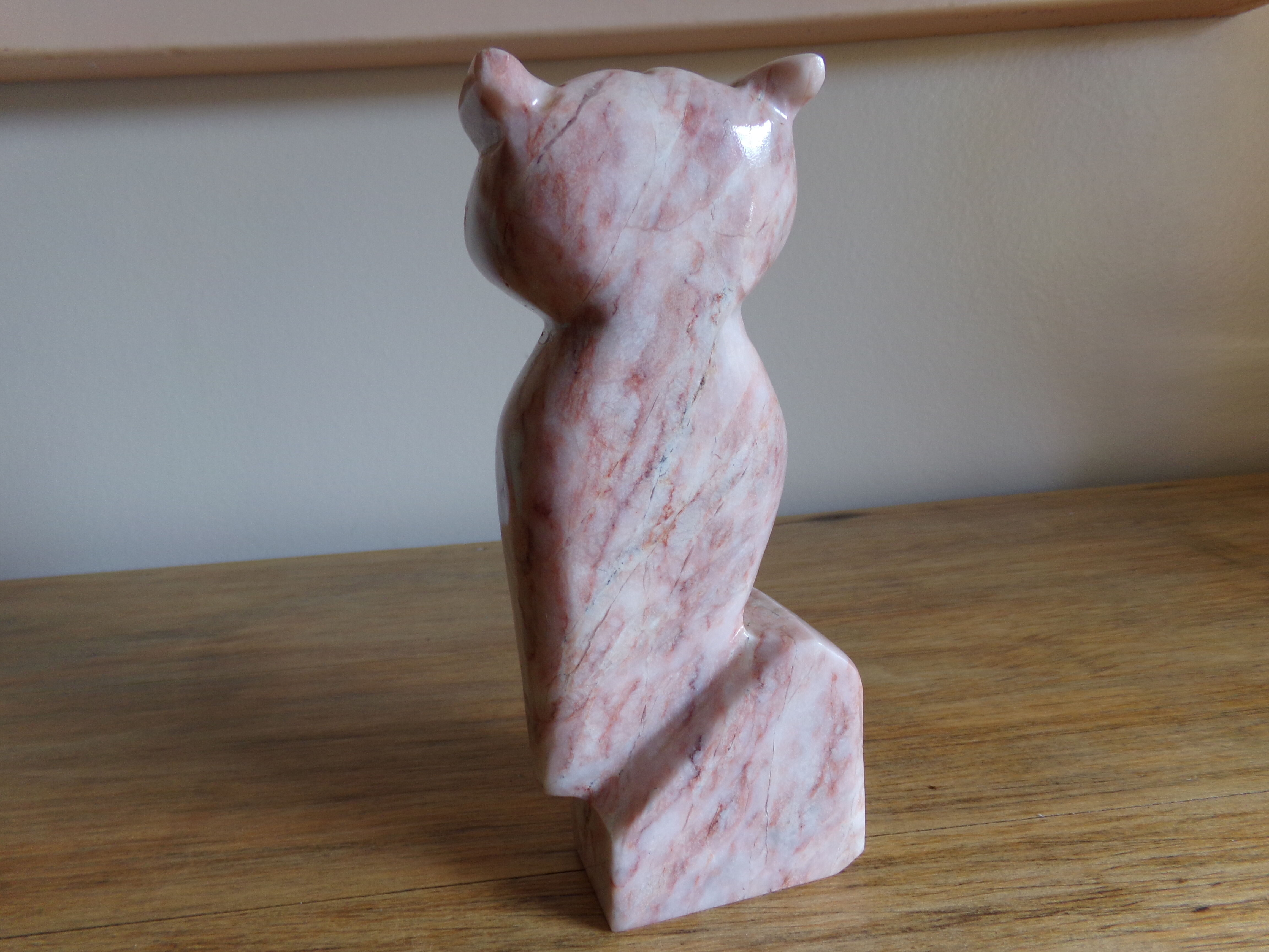 Pink marble owl paper press