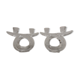Pair of crystal candle holders from Vannes Le Chatel