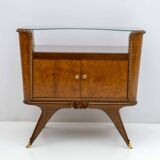 Pair of Art Deco Italian Briar Walnut Bedside Tables, 1930s