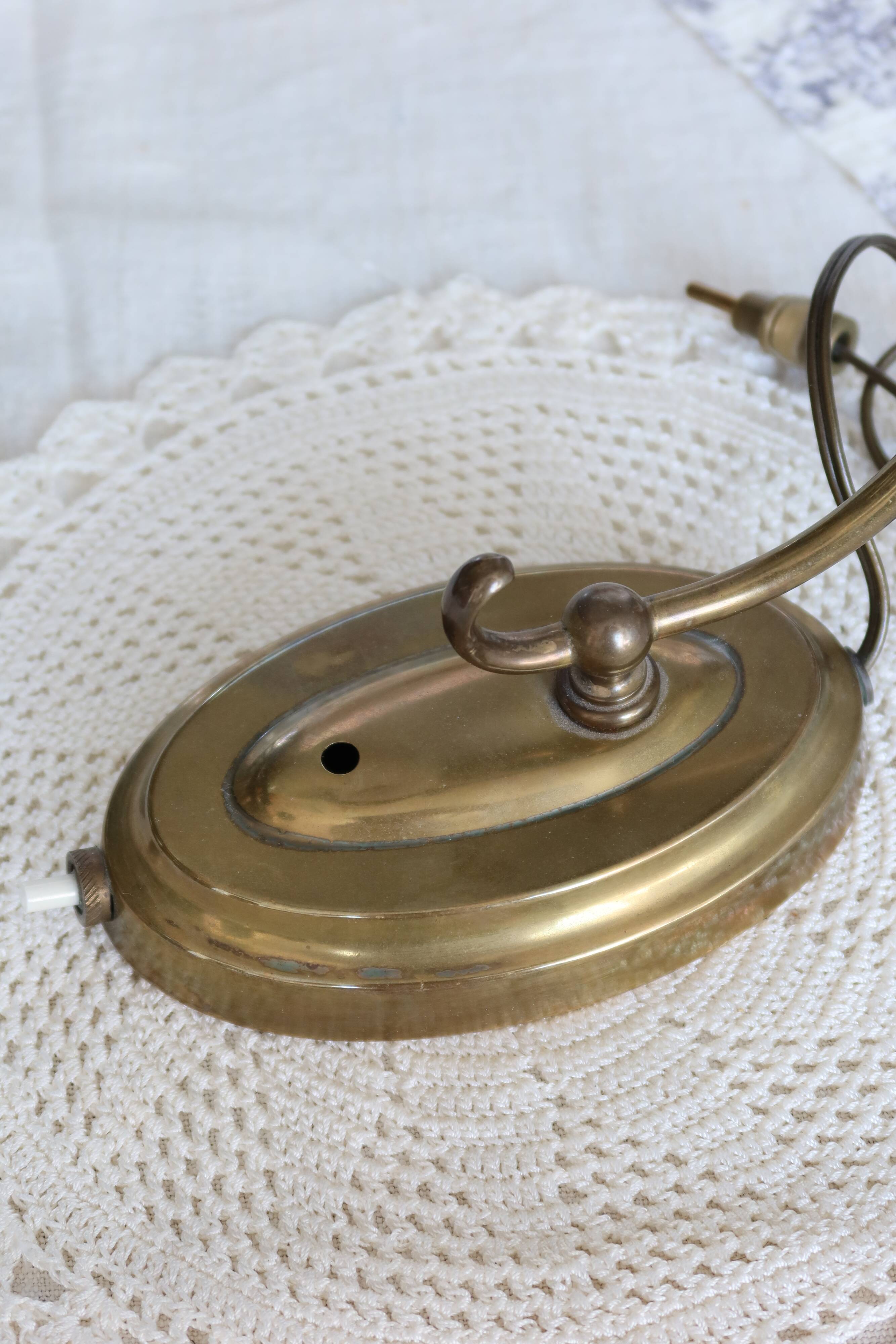 Lampe vintage en métal doré - Abat-jour tulipe