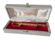 Vintage gold sugar tongs with case