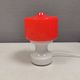Glass table lamp, Swedish and from the 1980s, two-piece, in red/white glass