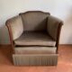 Art Deco armchair in taupe velvet, 1920/30