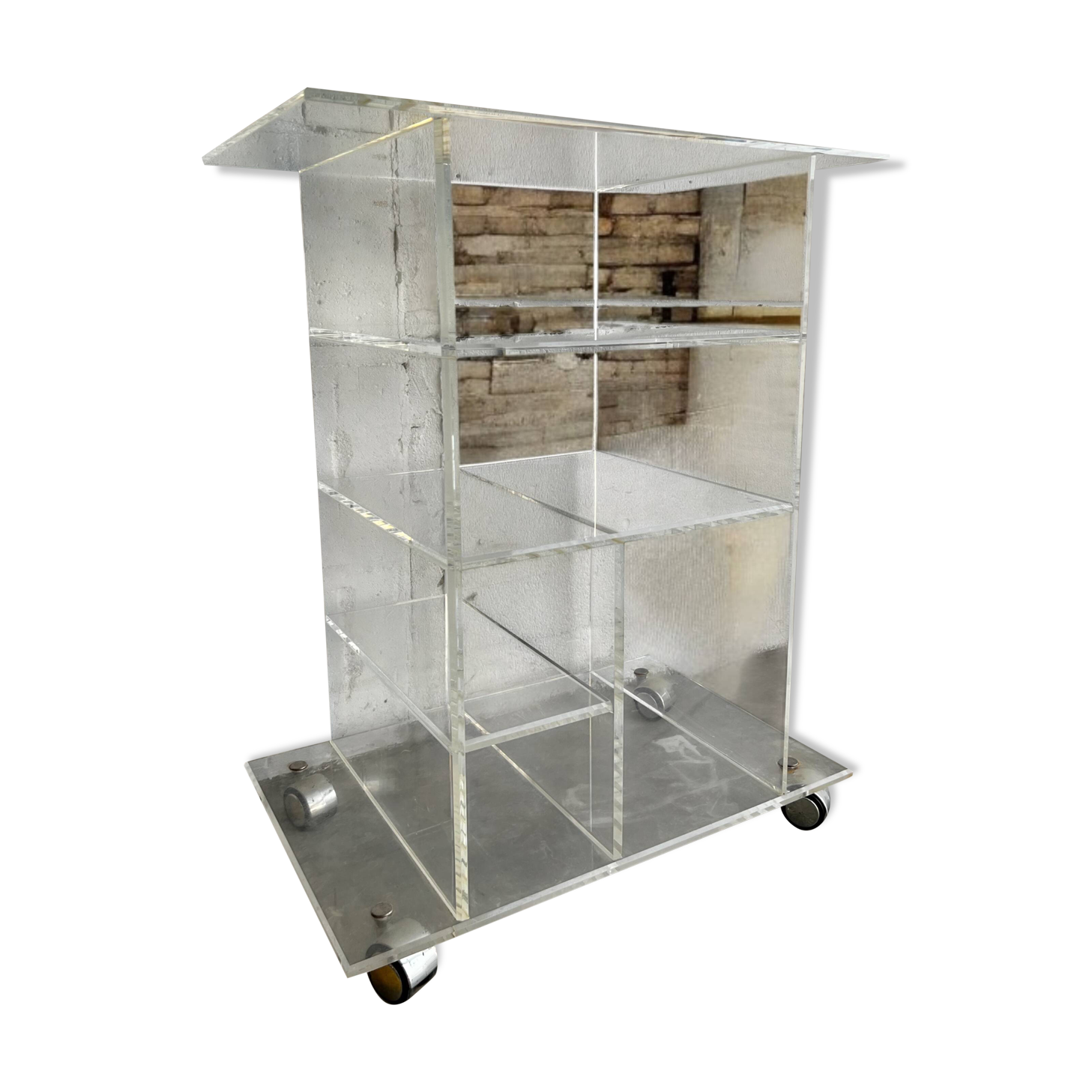 Vintage plexiglass furniture/audio furniture/cart