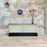 Bank counter furniture in patinated wood, circa 1900