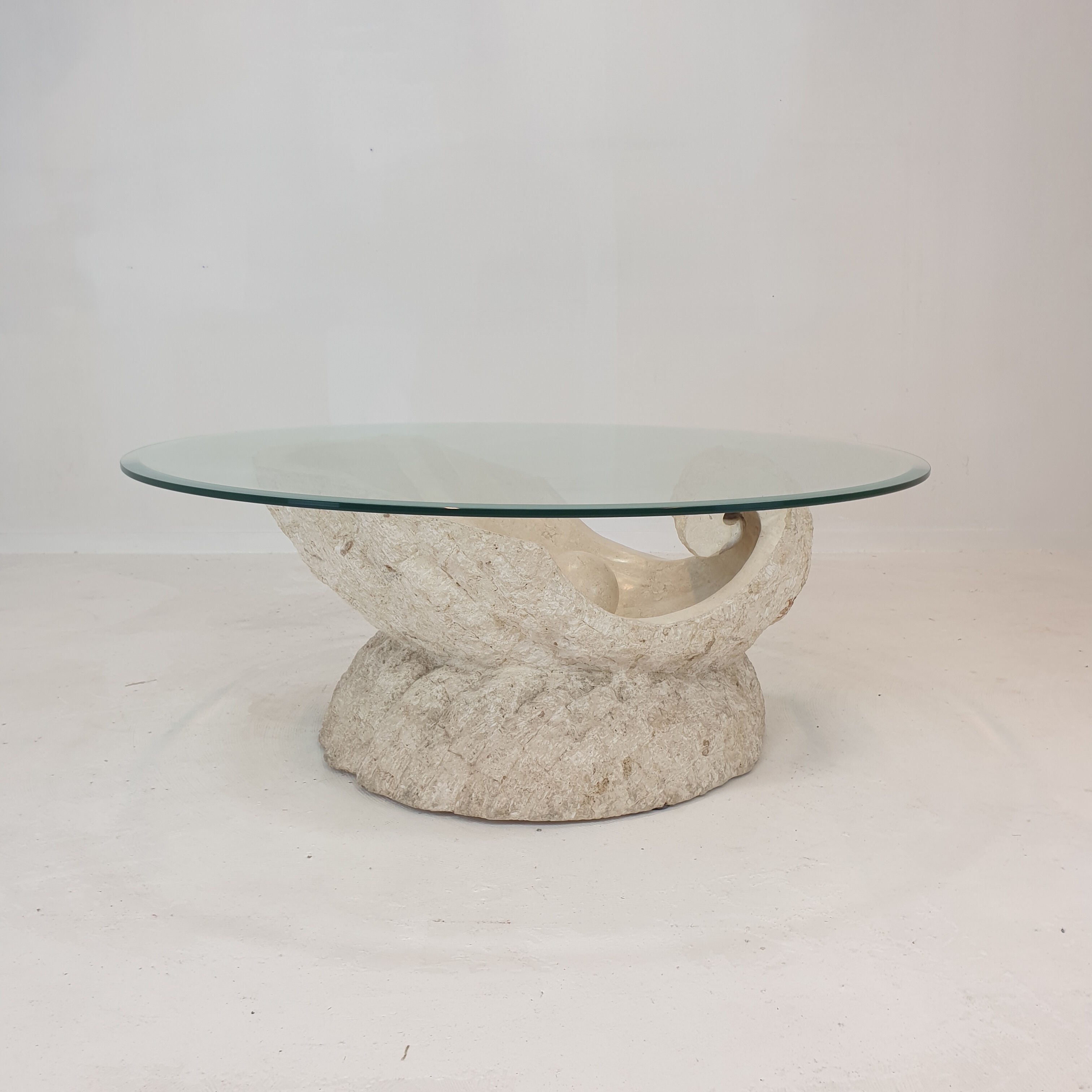 Magnussen ponte mactan stone shell coffee table, 1980s