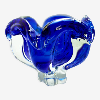 Cobalt bowl, designed by J. Hospodka, Chribska Sklarna, Czechoslovakia, 1960s