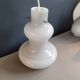 Vintage pendant light in two-layered grey/white glass