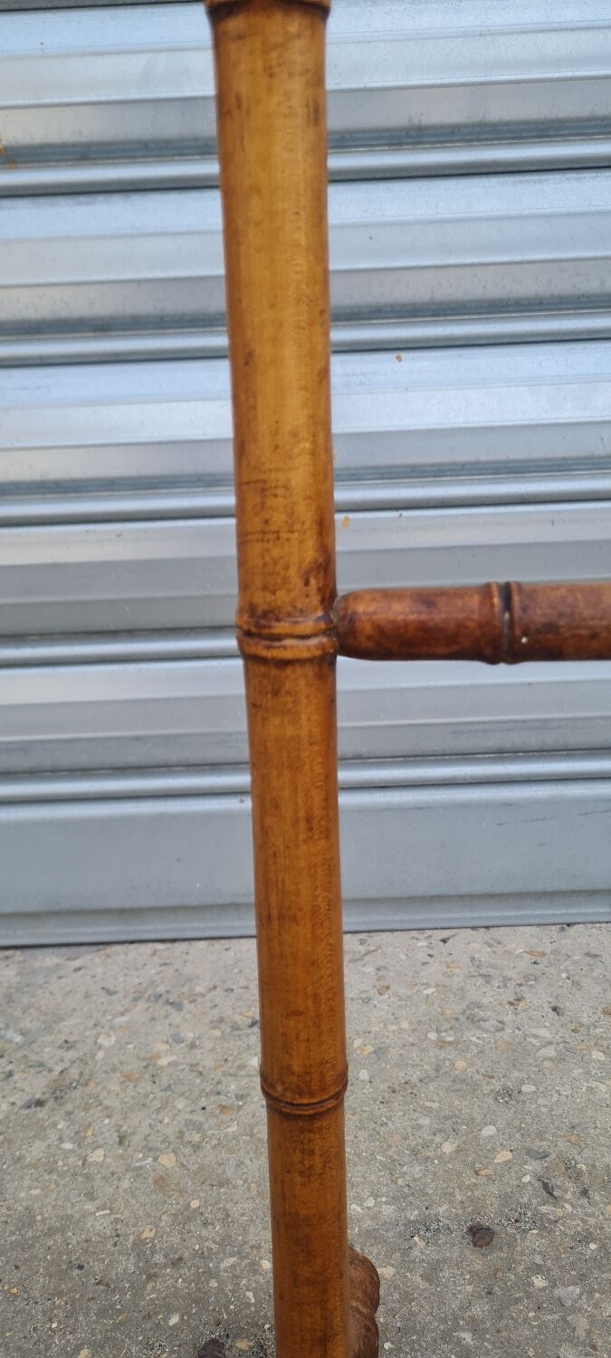 Turned wooden towel rack