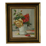 Original Swedish oil on panel – "Still Life: Vase of Roses"