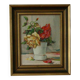 Huile sur panneau suédoise originale – « Nature morte : vase de roses »