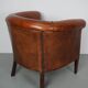 Fauteuil club vintage hollandais en cuir couleur cognac