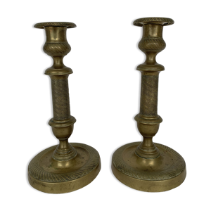 Paire de bougeoirs epoque