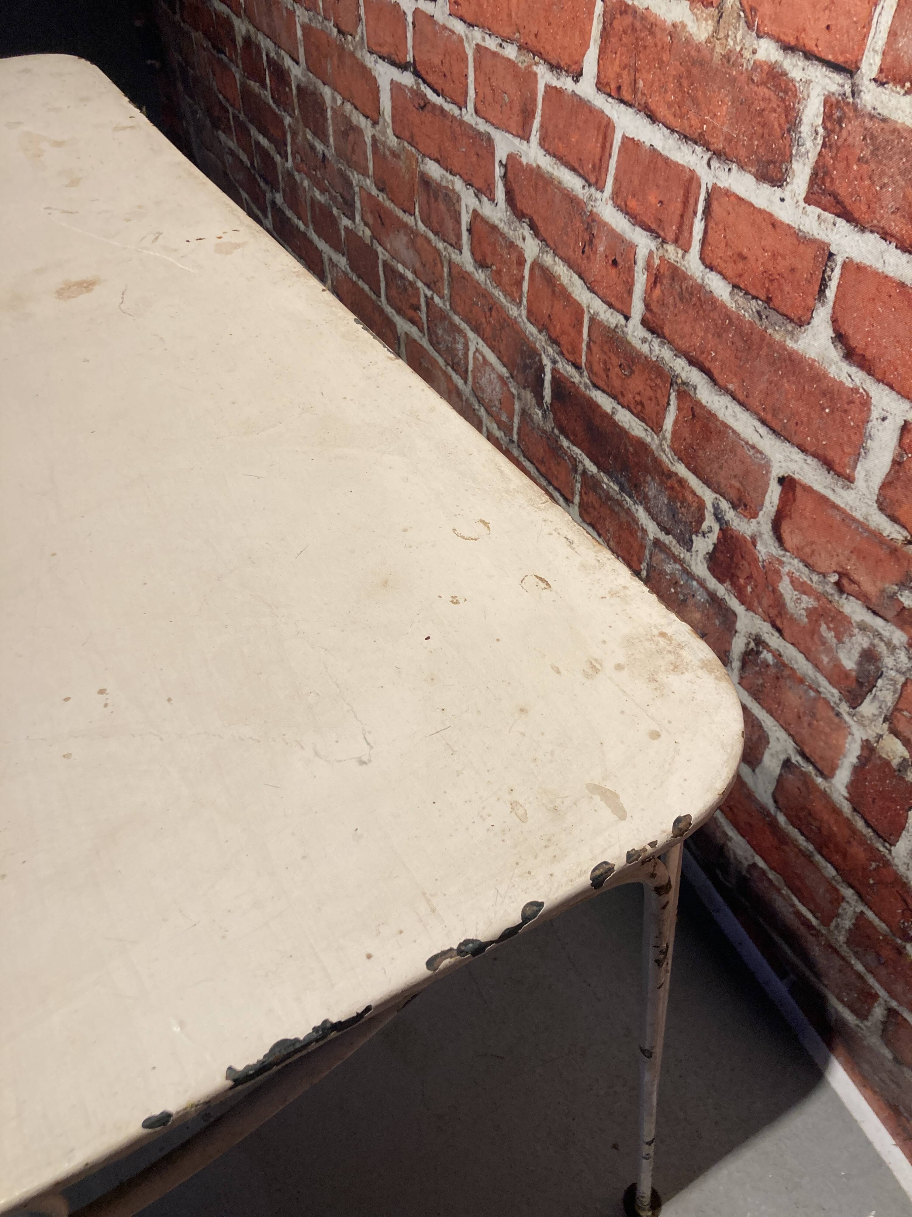 Wrought iron garden set painted white