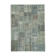 Hand-knotted oriental overdyed 174 cm x 240 cm grey patchwork carpet