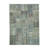 Hand-knotted oriental overdyed 174 cm x 240 cm grey patchwork carpet