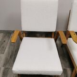 Mid-century wool boucle armchairs