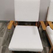 Mid-century wool boucle armchairs