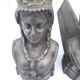 Pair of cast iron channels and metal FAU woman's head