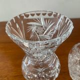 Trio of vintage Bohemian crystal vases