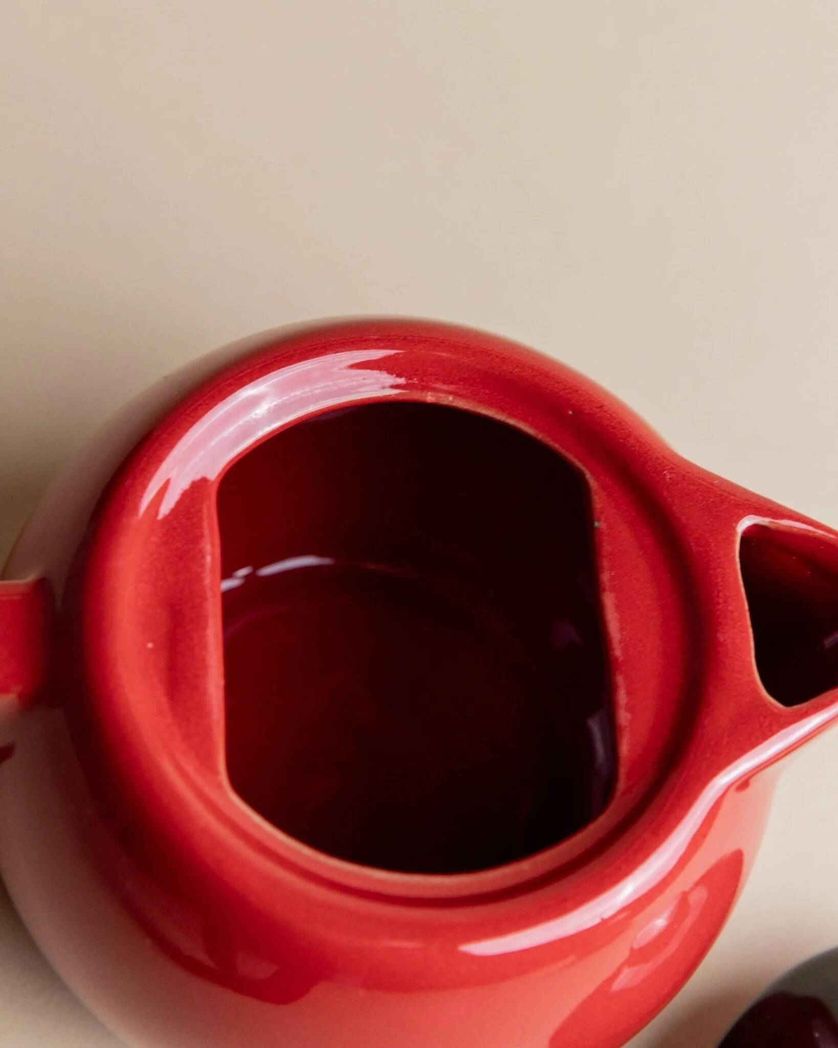 Vintage Red Ceramic Moka Maker by Caffe Cellana, Italy – 1980s Pop Art Design, For Multiple Coffees