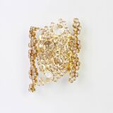 Pair of wall sconces in gilded brass and crystal by Palwa, Germany, 1960s.