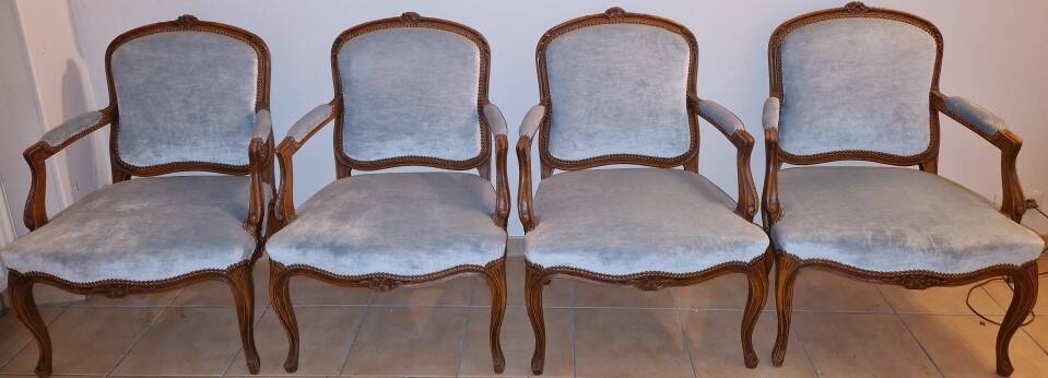 4 fauteuils cabriolet style Louis XV
