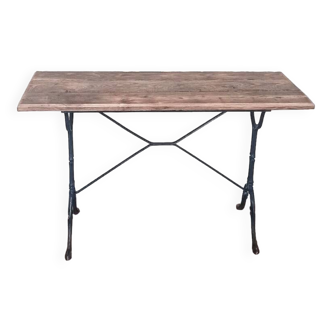Old console in solid wood and cast iron / old bistro table / industrial table