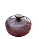 Vase panse aplatie à décor de spirales violettes et dorées