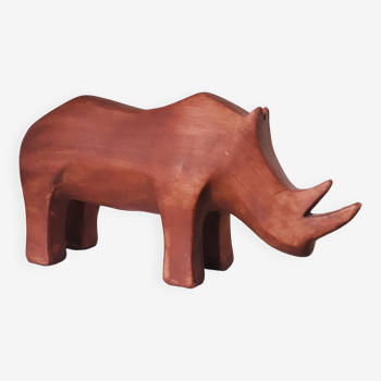 Rhinocéros résine terracotta