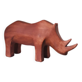 Rhinocéros résine terracotta